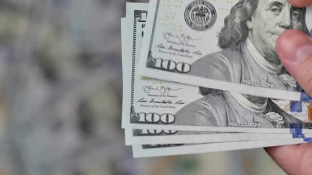 数数许多美国100张钞票 — 图库视频影像