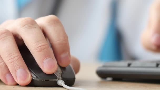 Sanità Concetto Medico Medico Che Lavora Utilizza Mouse Sul Computer — Video Stock