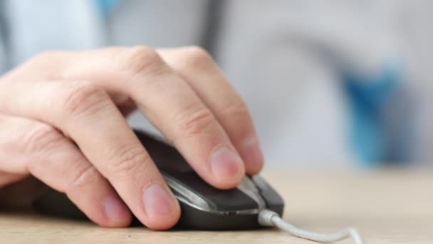 Cuidados Saúde Conceito Médico Médico Medicina Trabalhando Usando Mouse Computador — Vídeo de Stock