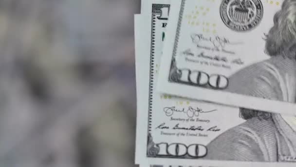 数着许多美国100张钞票关闭 — 图库视频影像