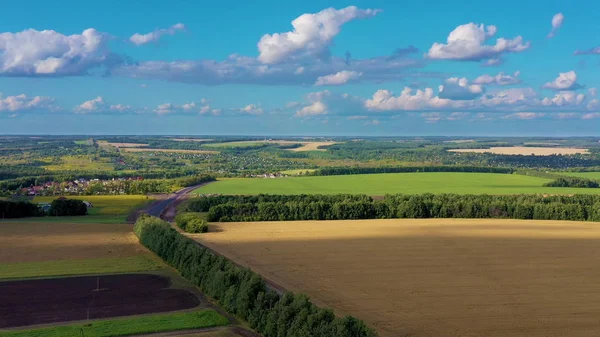 Aerial rural scene at sunny day