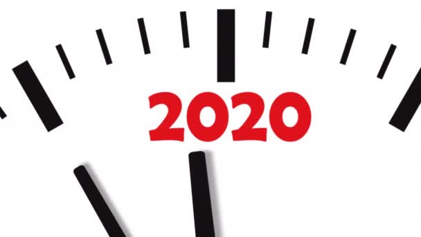 Nouvel An 2020 Horloge. Compte à rebours jusqu'en 2020 . — Video