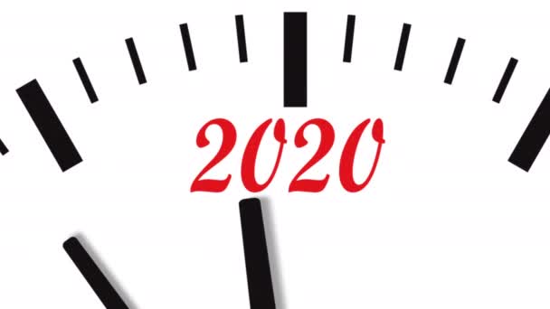 Новогодние часы 2020 года. Обратный отсчет до 2020 года . — стоковое видео