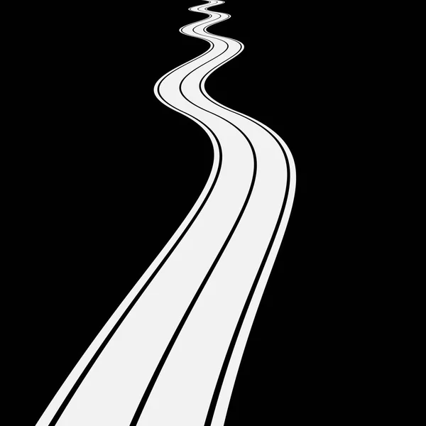 Vector Illustration of winding asphalt road — Stock Vector