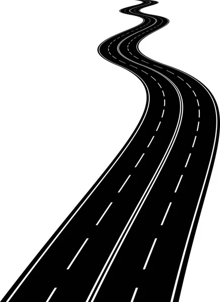 Vector Illustration of winding asphalt road — Stock Vector