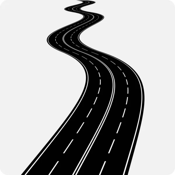 Vector icon of winding curved road. — Stock Vector