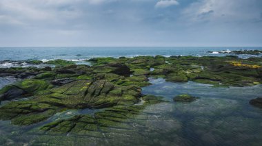 Renkli taşlar sahil Firth of Clyde, Troon, İskoçya, Birleşik Krallık