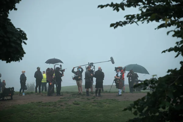 Calton Hill 'de İskoç müzik orkestralı bir yapım çekiliyor.