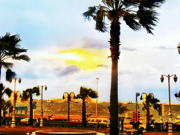 Egypt Coast of Alexandria, Storm at the sea