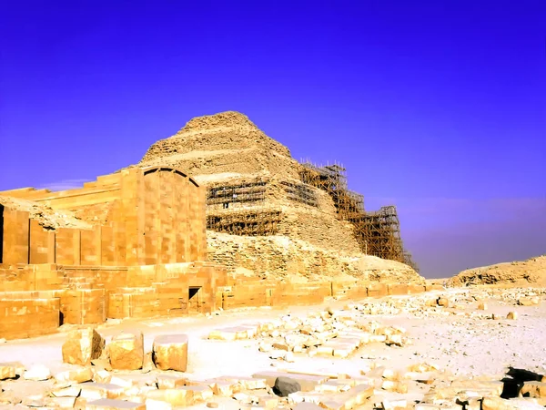 Den Steg Pyramiden Djoser Vid Saqqara Egypten — Stockfoto