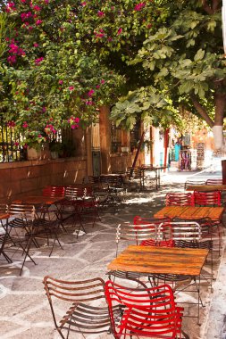Bir büyüleyici eski evin Egina Adası, Egina şehir, Saronic bölgesi, Yunanistan