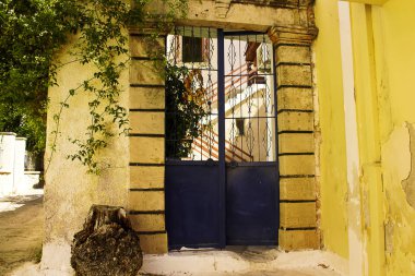 Aegina, ayrıntı sokakta Aegina, Aegina Island, Yunanistan