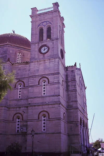 Igreja Panayitsa Porto Cidade Aegina Ilha Aegina — Fotografia de Stock