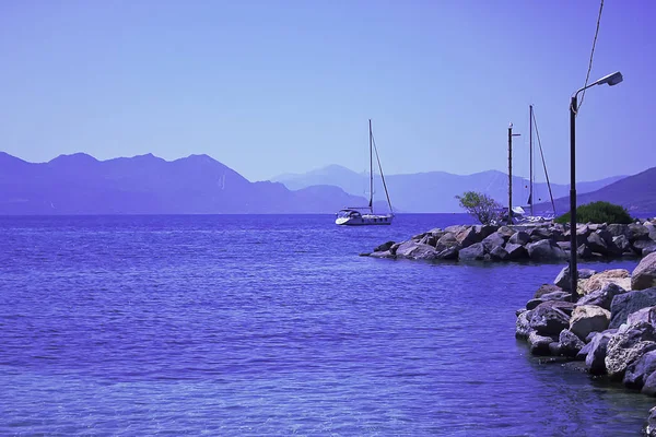 Grecja Port Aegina Town Jachtów Statków Rybackich Zadokowany Wyspy Egina — Zdjęcie stockowe