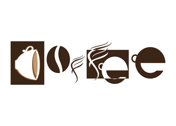 Café Texto Arte Imagen — Vector de stock