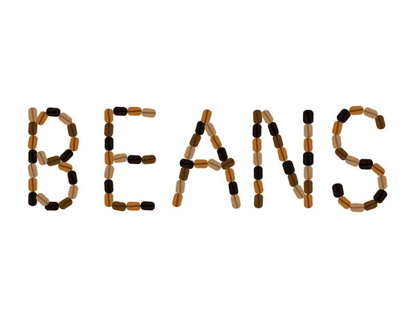 Coffee Bean Tekst Kunst — Stockvector