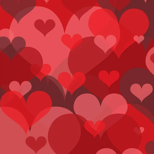 Corazones Superpuestos Ilustración Fondo — Vector de stock