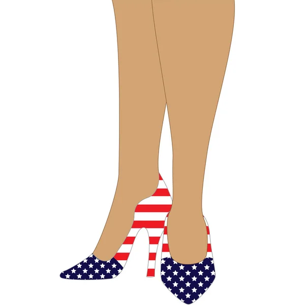 Patriotic High Heels Illustration — Stock Vector