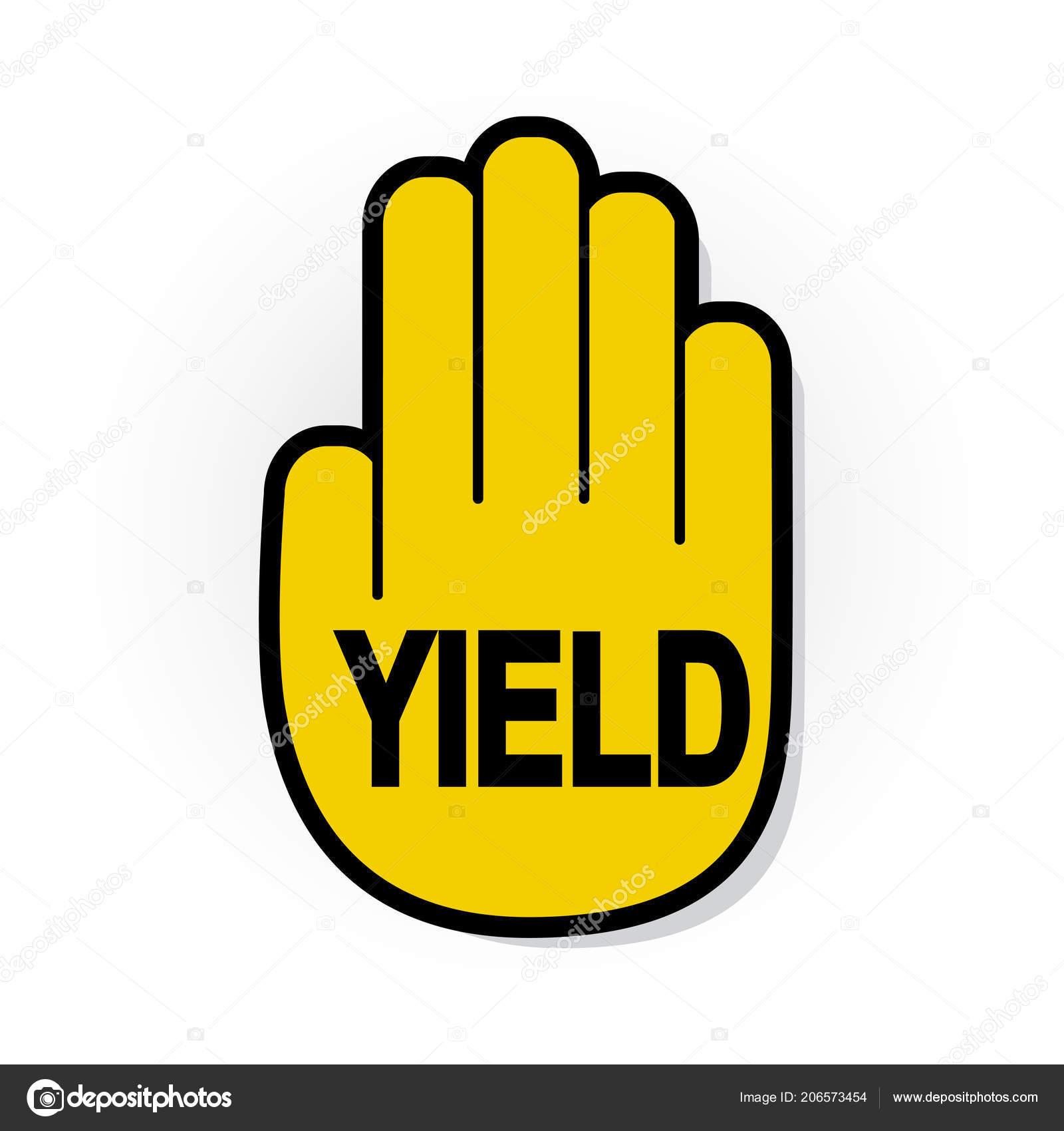 Yellow Yield Hand Sign Vector Image By C Zethinova1 Vector Stock
