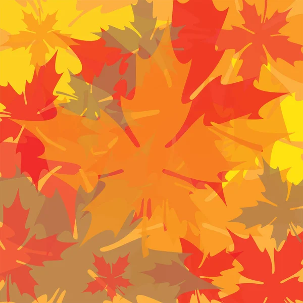 Overlapping Autumn Leaves Background — Stock Vector