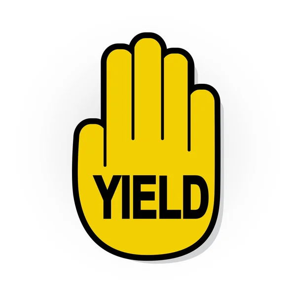 Yellow Yield Hand Sign — Vector de stoc
