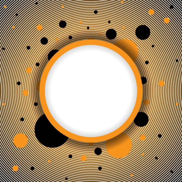 Orange Och Svart Cirklar Och Linjer Bakgrund — Stock vektor