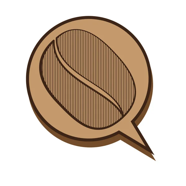 Burbuja Del Discurso Del Círculo Del Grano Café — Vector de stock