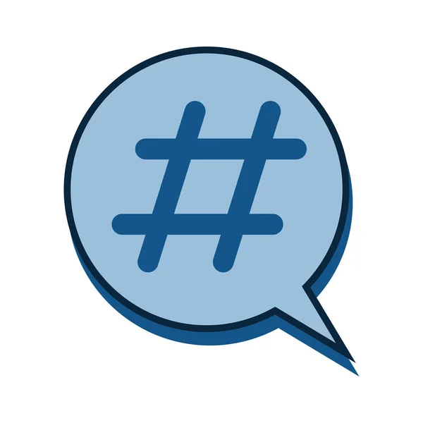 Hashtag Burbuja Voz Círculo — Vector de stock