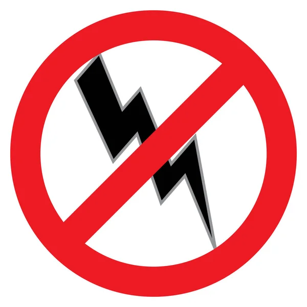 Sin Aligeramiento Electricidad Símbolo Aislado — Archivo Imágenes Vectoriales