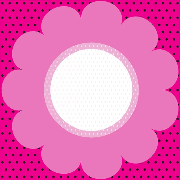 水玉のピンクの花装飾 — ストックベクタ
