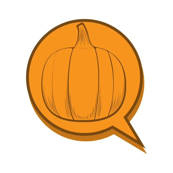 Pumpkin Circle Speech Bubble — Stock Vector