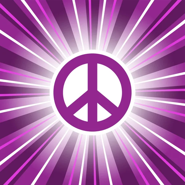 Purple Peace Sign Sunrise — Stock Vector