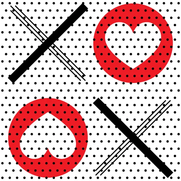 Xoxo ドット柄インテリア — ストックベクタ