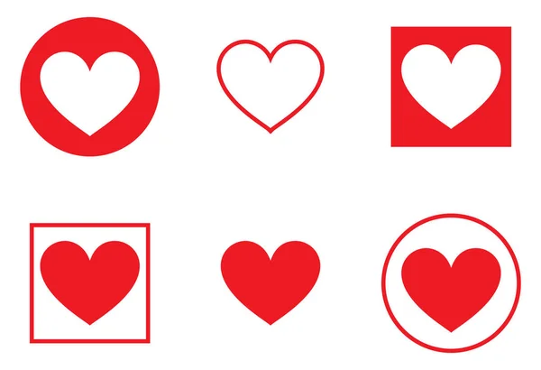 Heart Shape Icons Pack — Stock Vector