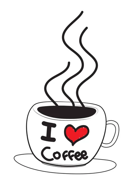Mám Rád Kávu Ilustrace — Stockový vektor