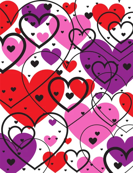 Hearts Outlines Résumé Contexte — Image vectorielle