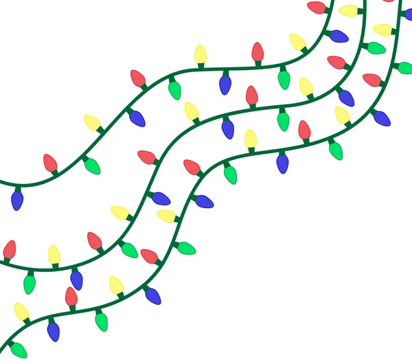 背景五颜六色的灯串 — 图库矢量图片