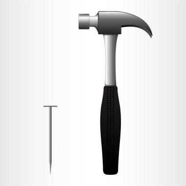 Çekiç ve çivi nesne çizimi