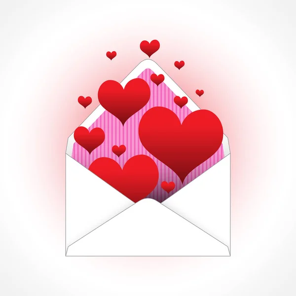 Hearts Out Envelope — Stock Vector