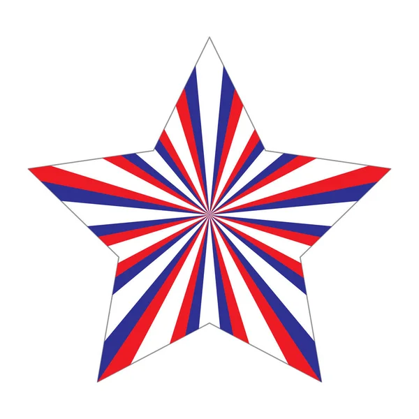 Rayons Soleil Patriotiques Forme Étoile — Image vectorielle