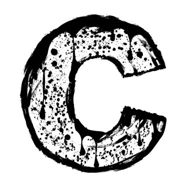 İzole Grunge harf C