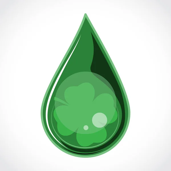 Goutte Eau Trèfle Vert — Image vectorielle