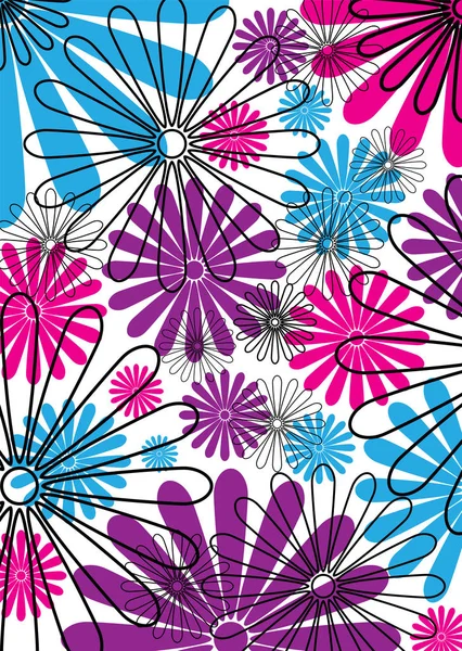 Flowers Outlines Background — Stock Vector