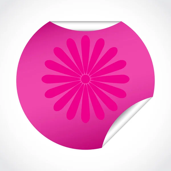 きれいなピンクの花のステッカー — ストックベクタ