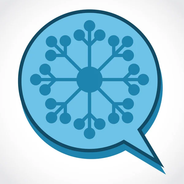 Snow Flake Tekstballon — Stockvector