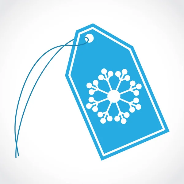 Snow Flake String Tag — Stock Vector