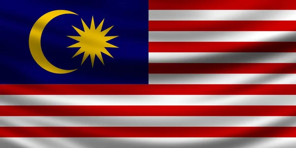 Μαλαισιανή Σημαία Στην Ήπειρο Της Ασίας — Φωτογραφία Αρχείου