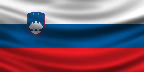 The flag of Slovenia on the continent of Europe