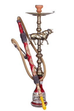 Altın altın cam nargile inek rozeti ile halı ve hortum ile bronz gövdeli