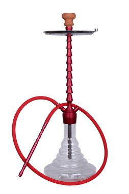 Zarif cam kanca seramik baş ve kırmızı şarap hortum ile koyu kırmızı gövdeli